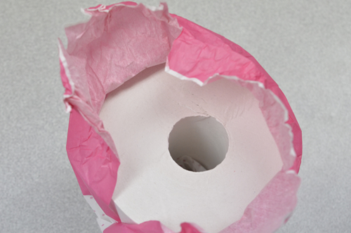 トイレットペーパー「水玉」ピンク 150mロング 芯なし 48個